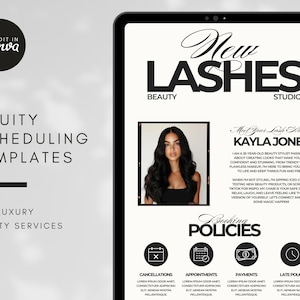 Luxury Beauty Lash Artist Acuity Scheduling Template Hair Stylist, Booking Website, Acuity Scheduling Booking Site, DIY Canva Template, MUA, Nails