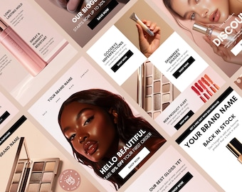 Beauty Email Template, Email Marketing Template Canva, Klaviyo Email Template, Mailchimp Email Template, Flodesk Email Flow Sequence