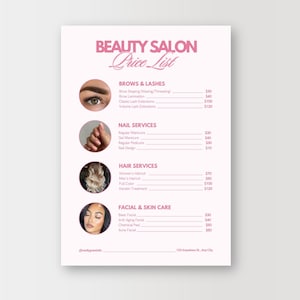Price List Template, Price List Flyer, Price List, Hair Price List, Wig Flyer, Flyer Template, Nail Flyer, Braid Flyer, Nail Flyer, Makeup