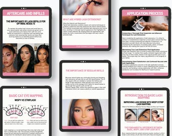 Editable Lash Training Course Manual Template | PLR Lash Course Guide | Canva Lash Extension Manual | Lash Business Digital Download