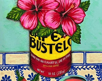 Miami Runs on Cafécito *Print of Original*- Miami Art- Cuban Art- Original Art- Nostalgic Miami Art