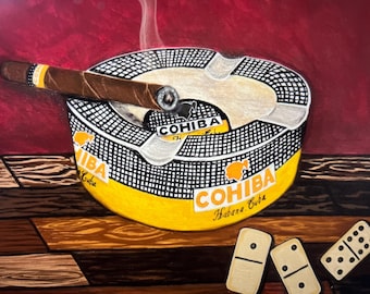 Cohiba y Domino *Print of Original Painting*– Miami Cuban Art