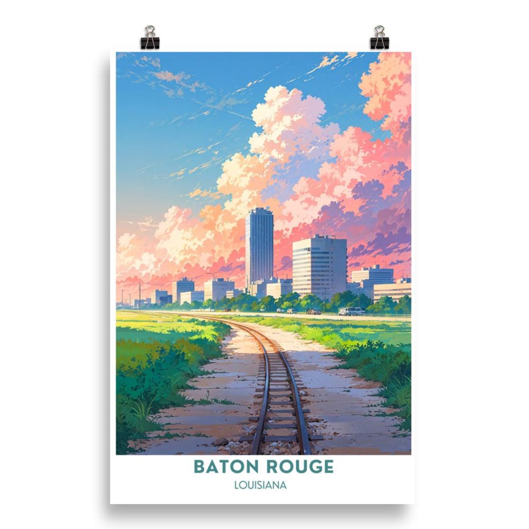 Baton Rouge City -louisiana Landscape Art | Louisiana Cityscape - Etsy