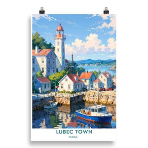 Lubec Town - Maine Travel Poster | Beautiful Lubec in Maine Art Print