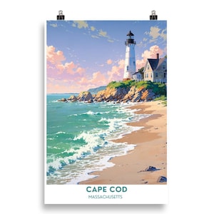Impression d'art Cape Cod-Massachusetts | Poster de voyage du phare de Cape Cod