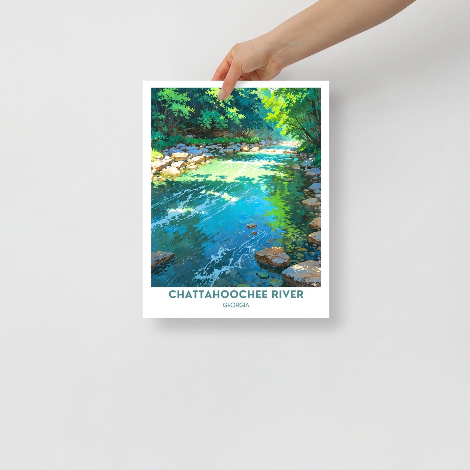 Georgia Rivers Posters Chattahoochee River- Georgia Landscape Poster | Georgia Wall Art - Etsy