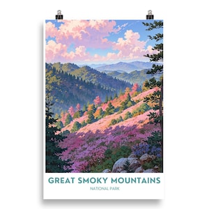 Great Smoky Mountains National Park Travel Poster | Great Smoky Mountains Art Print