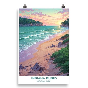 Indiana Dunes National Park Reise Poster | Indiana Dunes Kunstdruck