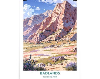 Badlands Nationalpark Poster | Badlands National Park Kunstdruck
