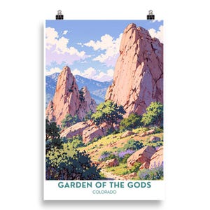 Garden of the Gods, Colorado Travel Poster | Colorado Nature Art Print