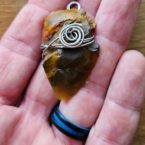 Wire Wrapped Agate and Jasper Pendant