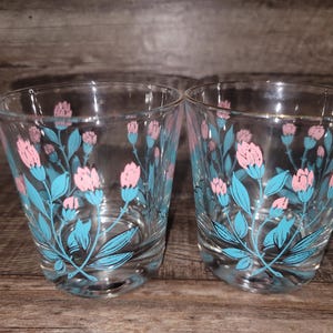 Vintage "Pink Hope" Lowball Glasses