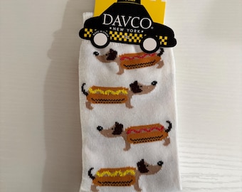 Socks, DAVCO Hot Dog, Weiner Dog in a Bun