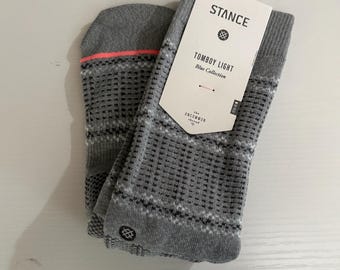 Socks-Stance M(8-10.5) "Tomboy Light, Blue Collection" Gray and White.