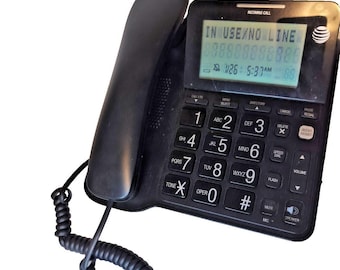 AT&T CLP240 Corded Landline Phone Y2K Era Digital Display Speakerphone