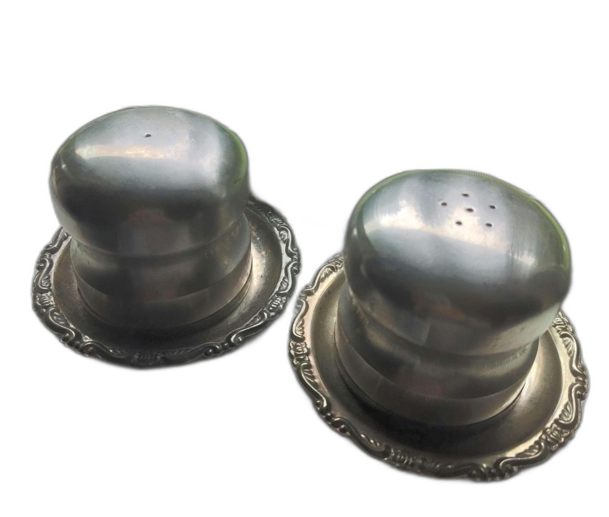 Vintage Danish Salt & Pepper Shaker Set Stainless Steel Mid