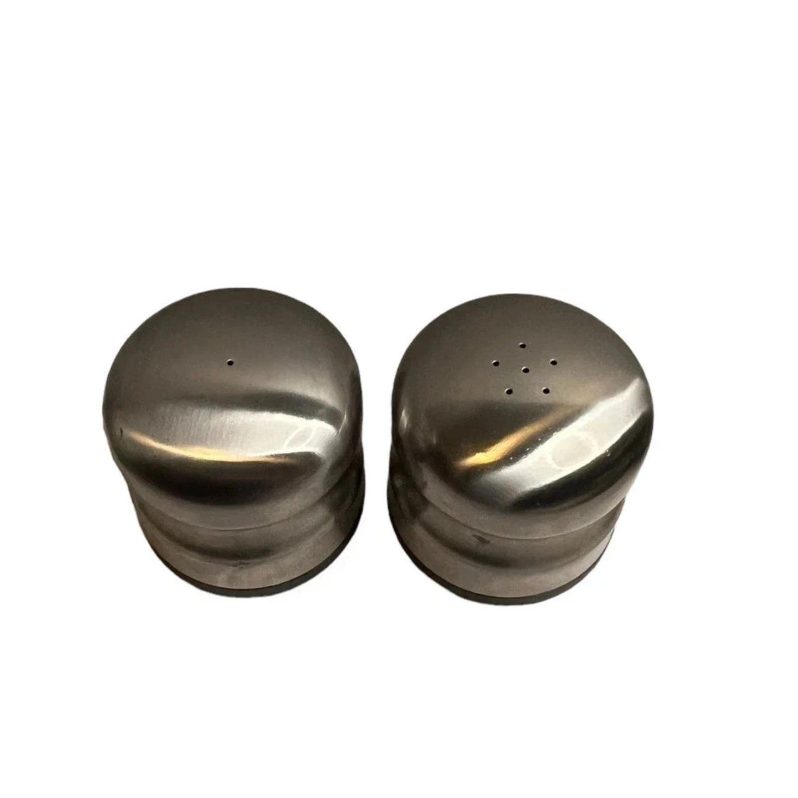 Vintage Danish Salt & Pepper Shaker Set Stainless Steel Mid