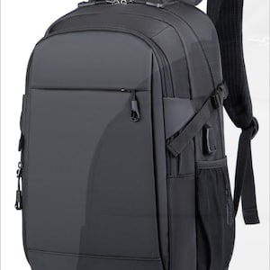 Large Capacity Nylon Waterproof Laptop Backpack – Unisex Outdoor Travel Bag with USB Charging Port – School, Work, Daily Use