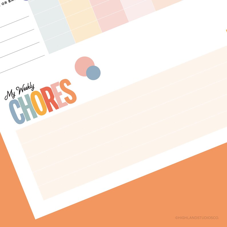 Kids Chore Chart Printable: Daily & Weekly Tasks (PDF Download) - Etsy