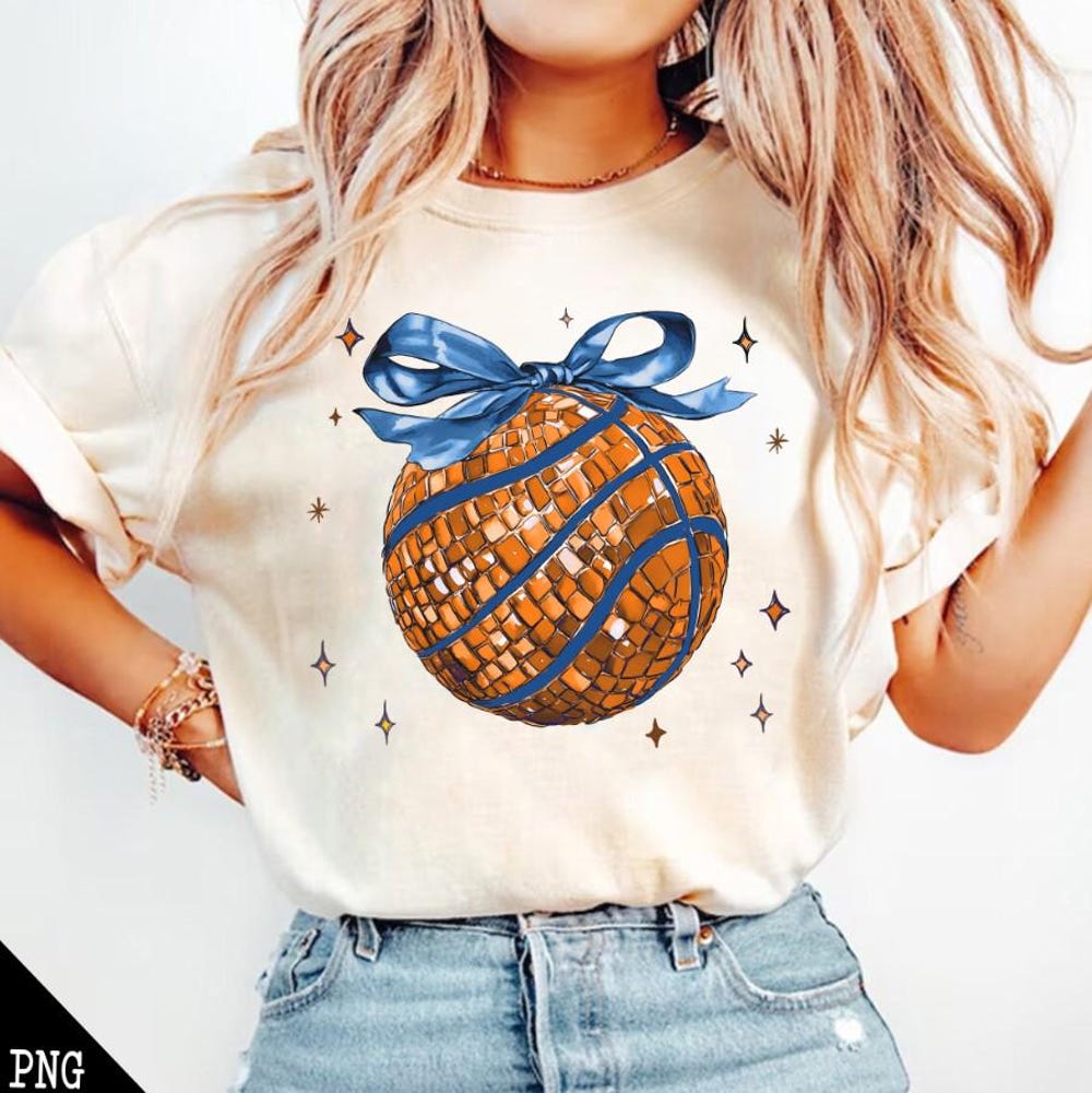 Snorider Design Coquette Basketball Png, Orange Blue Glitter Basketball, Disco Basketball, Game Day, Basketball Girly, Basketball Season, Basketball Gift