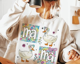 Floral Mama Goose Png, Mama Goose Png, Girly Png, Goose Png, Mother's Day Png, Floral Mama Png, Duck Png, Goose Lover, gift for mom