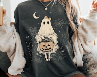 Halloween Lace Ghost PNG SVG, Spooky Coquette Png, Girly Ghost Orange Bow Svg, Vintage Lace Ghost Png, Spooky Season, Cute Fall Gift