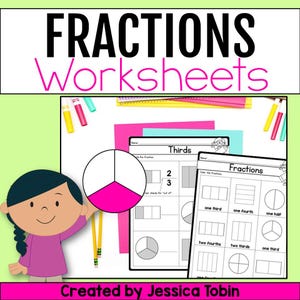 Brüche Arbeitsblatt Set, Einführung in Brüche, Arbeitsblätter zur Prüfung von Brüchen, Mathematik für Homeschool Ressourcen für Schüler