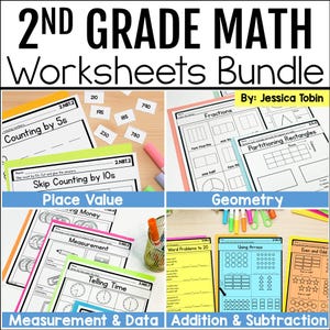 2nd Grade Math Worksheets Bundle Fun Math Worksheets 2nd Grade Math Review Pages