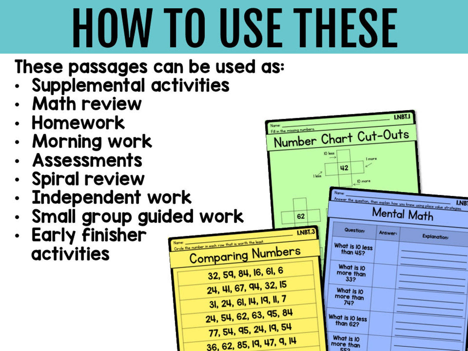 Place Value Worksheets Tens & Ones Comparing Numbers Greater Than Less ...