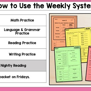 3rd Quarter 2nd Grade Homework With Folder Cover, ELA and Math Review ...