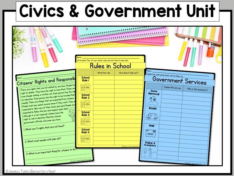 Civics & Government Worksheets: Social Studies Reading Comprehension ...