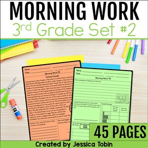 May include: A set of 45 printable worksheets for 3rd grade morning work. The worksheets feature a variety of activities, including reading comprehension, writing, maths, and science. The worksheets are designed to help pupils develop essential skills and prepare them for the day ahead.