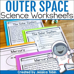 Space and Solar System Activities, Worksheets and Passages, Outer Space, Planets, Solar System, Moons Phases, Sun Homeschool Science