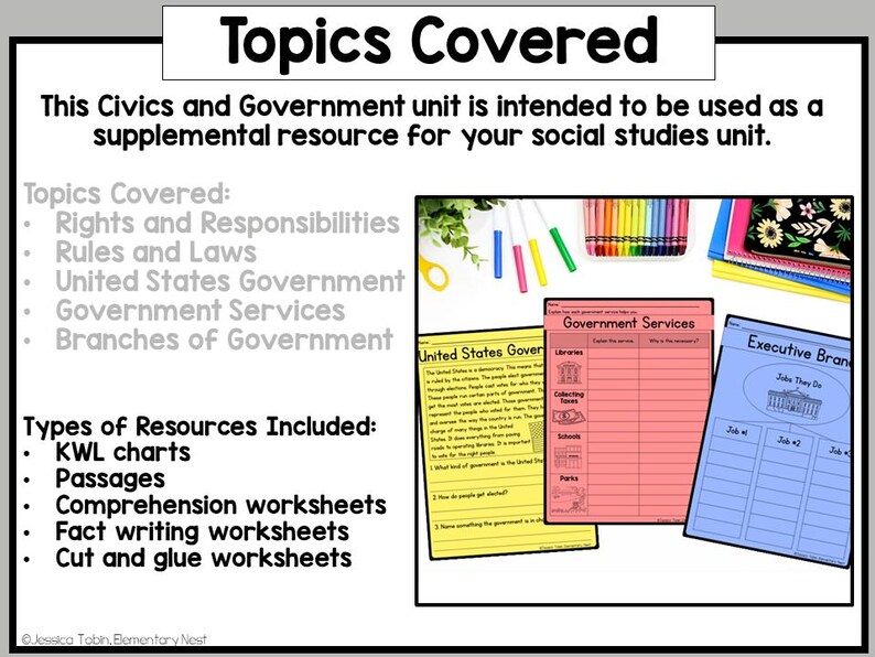 Civics & Government Worksheets: Social Studies Reading Comprehension ...