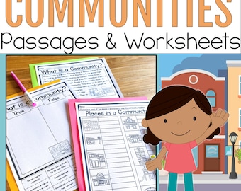 Communities Social Studies Unit: Reading Passages and Worksheets (PDF)