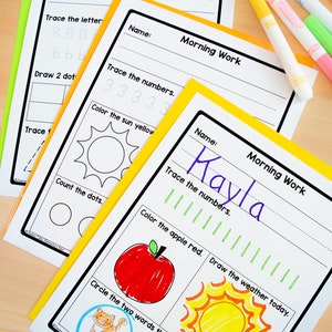 3rd Quarter Kindergarten Morning Work - Math, Grammar, and Reading ...