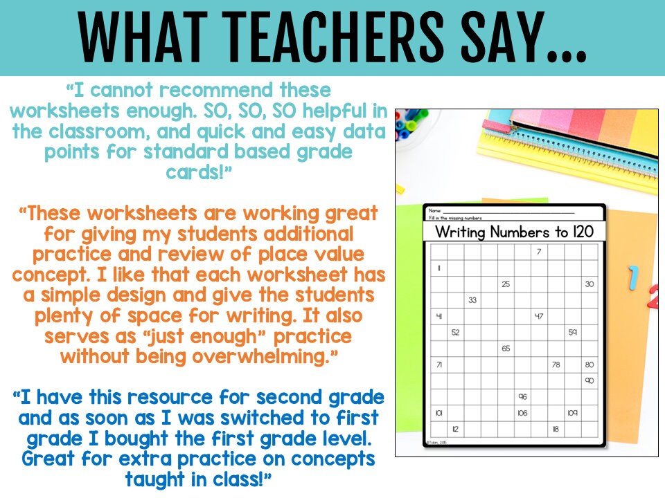 Place Value Worksheets Tens & Ones Comparing Numbers Greater Than Less ...