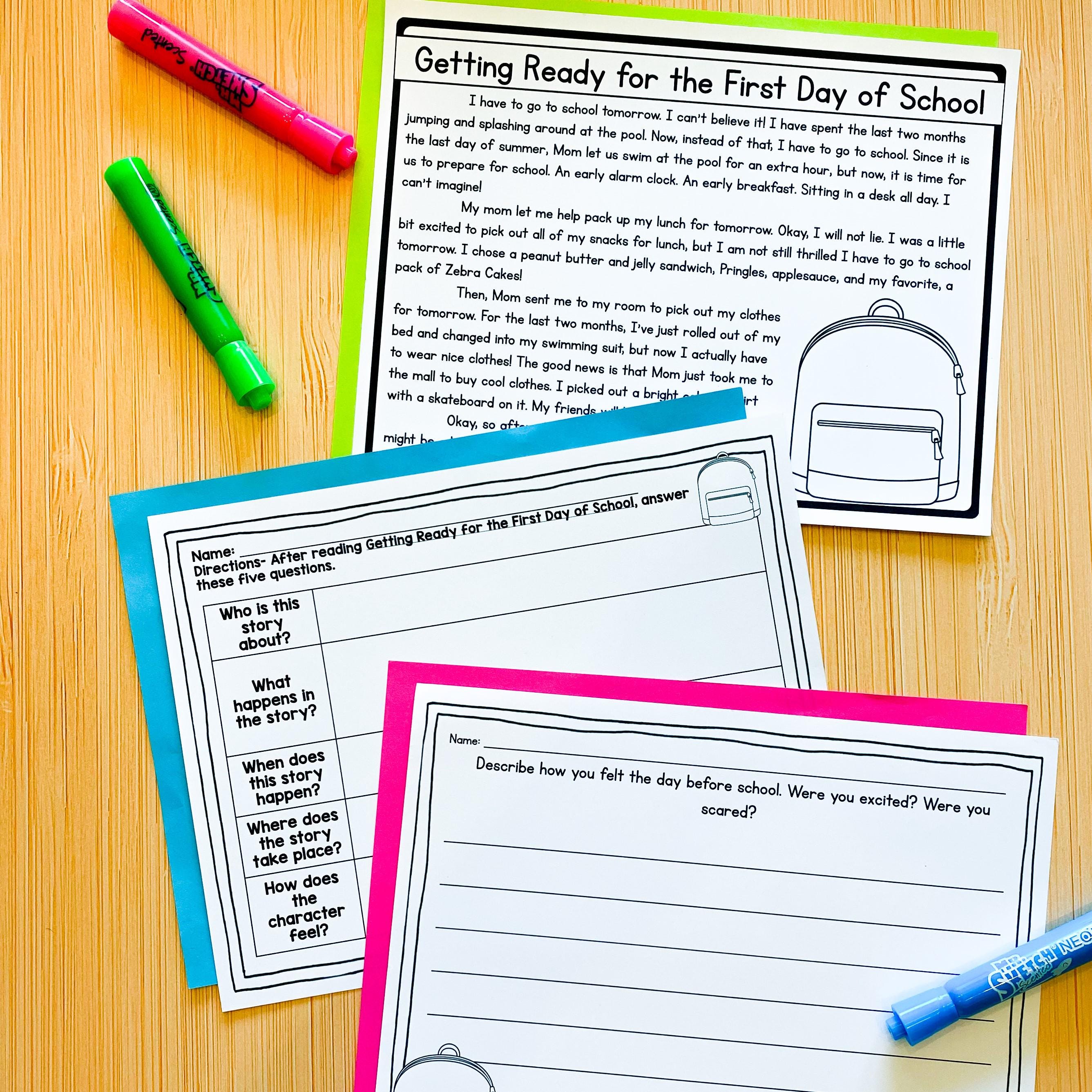 3rd & 2nd Grade Reading Comprehension Fiction Passages With ...