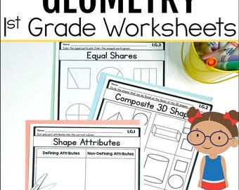 1st Grade Geometry Worksheets: 2D & 3D Shapes (PDF)