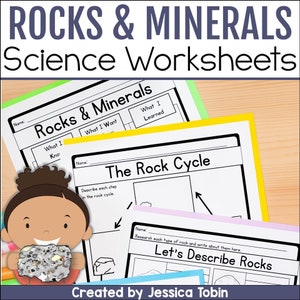 Rocks and Minerals Worksheets and Passages, Types of Rocks & Rock Cycle Worksheets, Geology