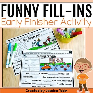 Ordklasser Mad Libs: Ifyllningsaktivitet för elever med tidig efterbehandling (PDF)