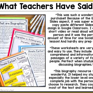 Biography Unit: Reading Passages & Graphic Organizers (PDF Download) - Etsy