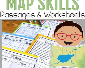 Map Skills Unit: Social Studies Reading Passages & Worksheets (PDF)
