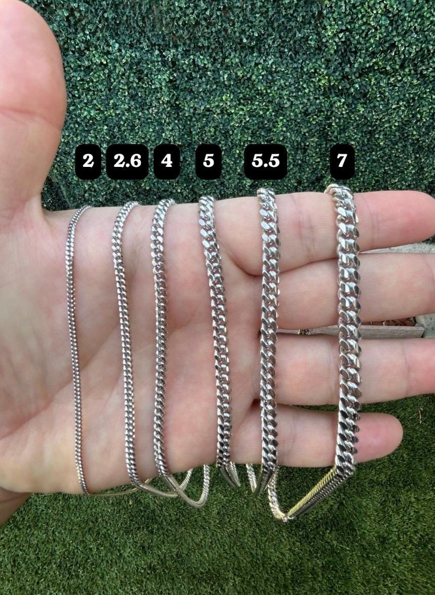 Pesante Cordolo Solido Cubano Catena Di - Foto 5