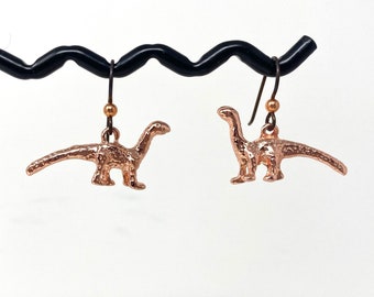 Bright Copper Dinosaur Earrings