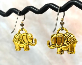 Elephant Earrings in Gold