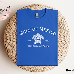 Gulf of Mexico Est 1550 Shirt, Stat Salty & Resist Tee Shirt, Gulf Coast Shirt, Stay Salty Mexico Beach Shirt, American Gulf of Mexico Shirt