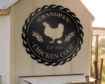 Personalized Metal Chicken Coop Sign: Farmhouse Hen House Decor