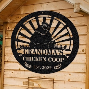Custom Chicken Metal Sign,Farm house Decor,Personalized Chicken Coop Sign Name,Chicken coop Wall Art,Hen house Sign,Farm Sign,Outdoor Decor