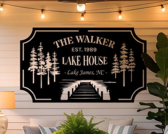 Personalized Metal Lake House Sign: Nautical Decor, Custom Boat Sign
